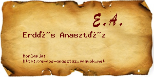 Erdős Anasztáz névjegykártya